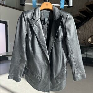 Smythe Black Leather Blazer